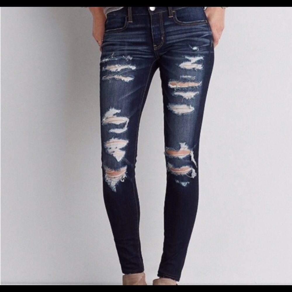AE distressed jegging